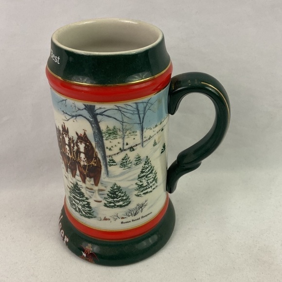 Vtg Budweiser Christmas 91 Susan Sampson Beerstein - Picture 3 of 7